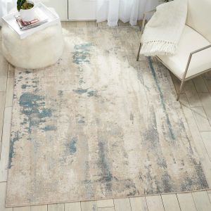 Nourison Maxell MAE17 Ivory/Teal Rug