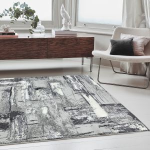 Orion Decor Abstract Metallic Rugs in OR02 Grey