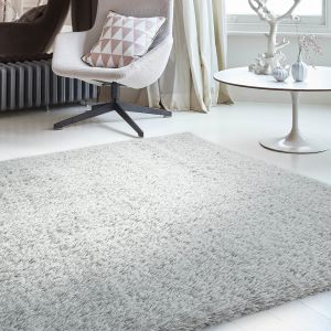 Payton Shaggy Soft Shimmer Rugs in Silver Grey