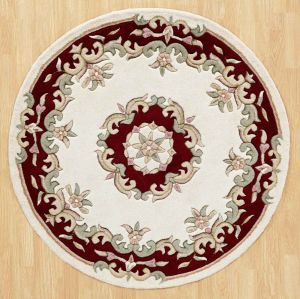 Royal Aubusson Circular rugs in Cream Red