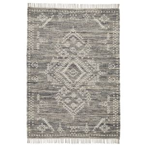 Serenity Charcoal Traditional Kilim Handwoven Rug by Oriental Weavers
