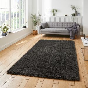 Think Rugs Solace 0961 Charcoal Shaggy Rug