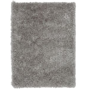 Spiral Plain Shaggy Rugs in Silver Grey