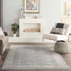 Starry Nights Traditional Medallion Rug STN08 in Light Blue