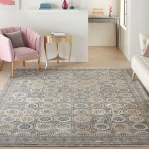 Starry Nights Traditional Medallion Rug STN09 in Grey Navy