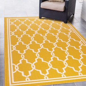 Rug Style Terrace Spanish Tile Gold Outdoor Rug