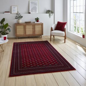 Think Rugs Dubai 62096 Red Traditional Super Soft Patterned Border Rug