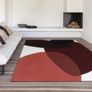 Tiago 47001/AF101 Terracotta Abstract Rug by Mastercraft