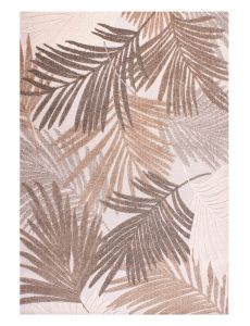 Indoor Outdoor Tropical D400A Botanical Palm Leaf Print rug in Natural