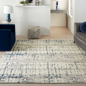 Twilight TWI10 Ivory Navy Wool Rug by Nourison