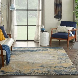 Twilight TWI22 Navy Gold Wool Rug by Nourison