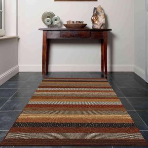 Woodstock 032 0743 1382 Brown Striped Rug by Mastercraft