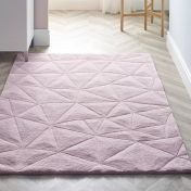 Modern 3D Wool Rugs with Handcarved Geometric Triangles in Pink