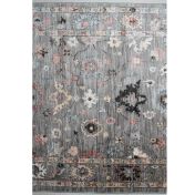 Alia 428GL Grey Abstract Bordered Traditional Rug by Prestige