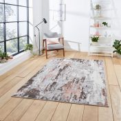 Think Rugs Apollo GR580 Grey Rose Abstract Rug