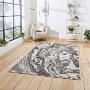 Think Rugs Apollo GR584 Grey Gold Abstract Rug