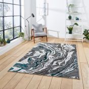 Think Rugs Apollo GR584 Grey Green Abstract Rug