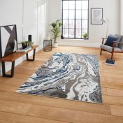Think Rugs Apollo GR584 Grey Navy Abstract Rug