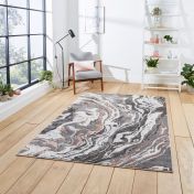 Think Rugs Apollo GR584 Grey Rose Abstract Rug