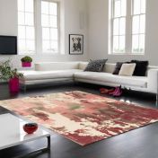 Saturn Abstract Wool Rugs in Pink