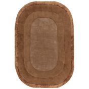 Asiatic Halo Clay Bordered Plain Hand Tufted Wool Oval Rug 