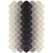 Hive Modern Geometric Ombre Wool Rugs in Charcoal Grey