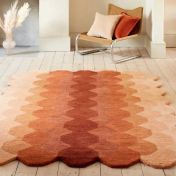 Hive Modern Geometric Ombre Wool Rugs in Rust Brown