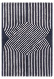 Matrix Solstice MAX97 Wool Carved Rugs in Navy Blue