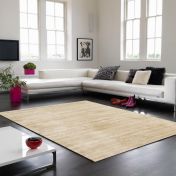 Blade Plain Rugs in Champagne Gold - Silky Viscose Pile