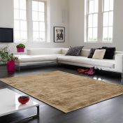 Blade Plain Rugs in Soft Gold - Silky Viscose Pile