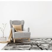 Blaze BLZ07 Abstract Marble Rugs in Silver Grey