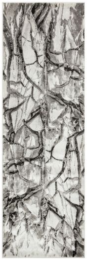 Blaze BLZ07 Abstract Marble Runner Rugs in Silver Grey