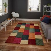 Brooklyn Modern Rugs 21830 in Square Patchwork Multicolour