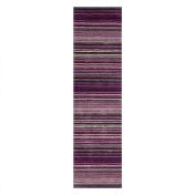 Carter Modern Stripe Hallway Runner Rugs in Berry Purple