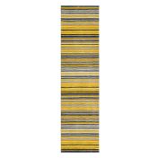 Carter Modern Stripe Hallway Runner Rugs in Ochre Yellow