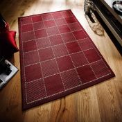 Checked Flatweave Rugs in Red