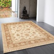Chobi Traditional Wool Rugs CB03 in Beige and Brown