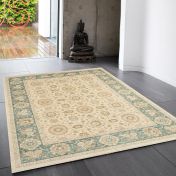 Chobi Traditional Wool Rugs CB05 in Beige and Green