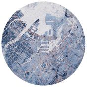 Cities Tokyo Conductive Blue 9314 Abstract Circle Rug by Louis De Poortere