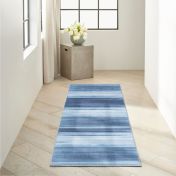 Launder LDR01 CK031 Aqua Abstract Washable Flatweave Runner By Calvin Klein
