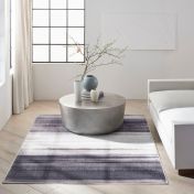 Launder LDR01 CK031 Ivory Black Abstract Washable Flatweave Rug By Calvin Klein