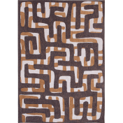 Craft Kuba Bison 9335 Brown Abstract Rug by Louis De Poortere