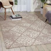 Damask Rugs DAS03 in Ivory and Grey by Nourison
