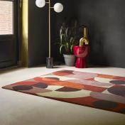 Decor Cosmo Geometric Rugs in Red Pale Green 095203 By Brink and Campman