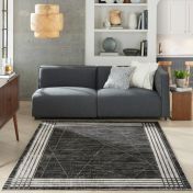 Desire DSR01 Charcoal Silver Bordered Rug By Nourison
