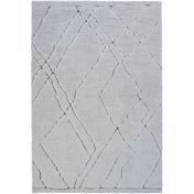Dune 014-0005 6181 Carved Textured White Shaggy Rug by Mastercraft