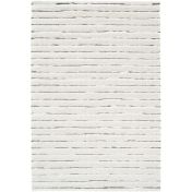 Dune 014-0008 6181 Carved Striped White Shaggy Rug by Mastercraft