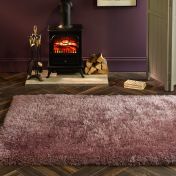Extravagance Shaggy Modern Plain Rugs in Lilac Purple