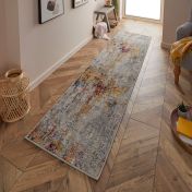 Gilbert 90 X Distressed Abstract Runner Rugs in Multi