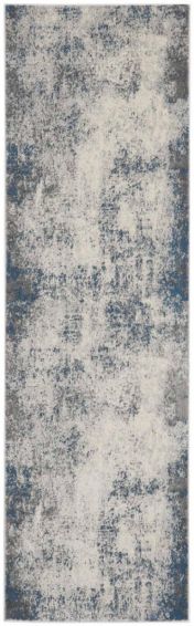 KI50 Grand Expressions GNE03 Runner Rugs by Kathy Ireland in Ivory Grey Blue